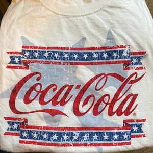 Coca Cola Patriotic Tee Coke Stars Red White Blue T shirt Fourth of July M